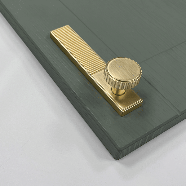 Heaton Range Knob and Plate Handle Brass