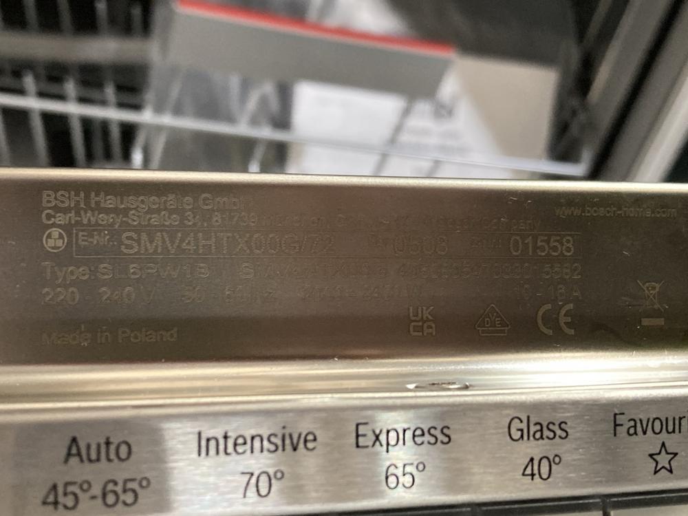 BOSCH SERIES 4 FULLY INTEGRATED DISHWASHER MODEL: SMV4HTX00G ORIGINAL RRP- £479