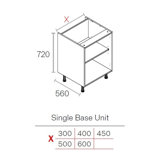 600mm Highline Base Unit Grey