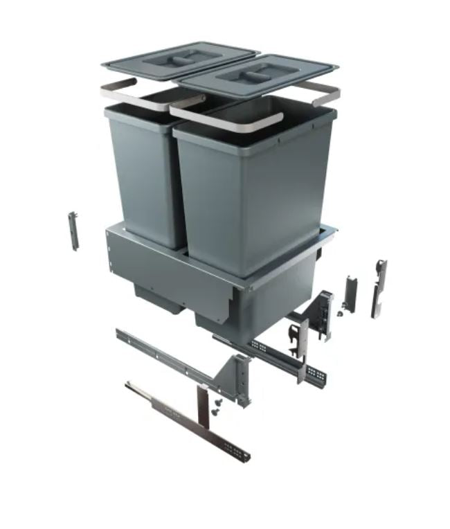 500mm Pull Out 70L Waste Bin Anthracite