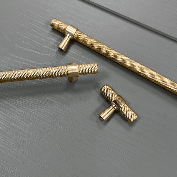 Legato Knurled 160mm Handle Brass