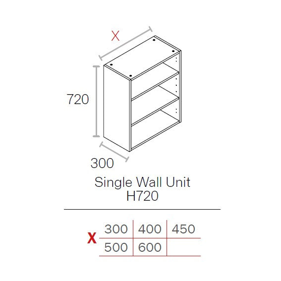 500mm Wall Unit White