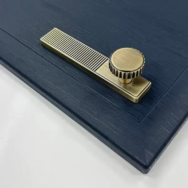 Heaton Range Knob and Plate Handle Antique Brass