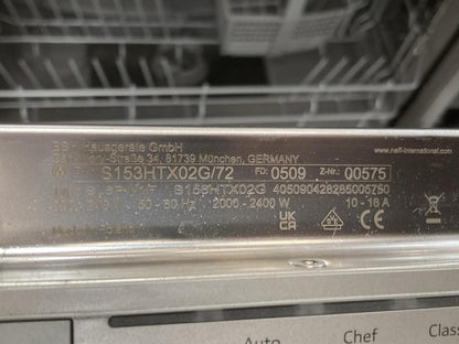 NEFF N30 FULLY INTEGRATED DISHWASHER MODEL: S153HTX02G ORIGINAL RRP- £449