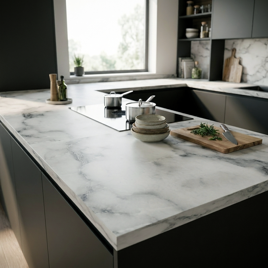 Duropal S63009 MS Carrara Marble Postformed Worktop