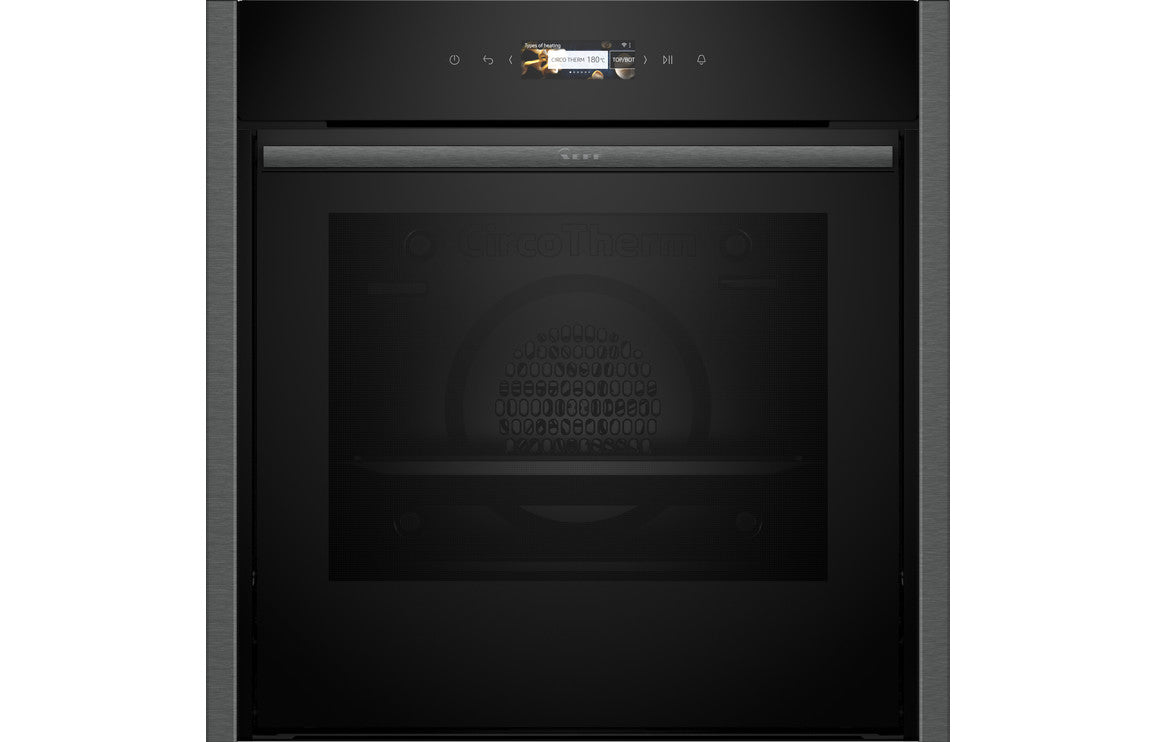 Neff N70 B54CR71G0B Single Slide & Hide® Pyrolytic Oven - Black w/Graphite Trim