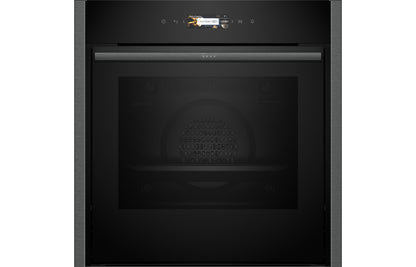 Neff N70 B54CR71G0B Single Slide & Hide® Pyrolytic Oven - Black w/Graphite Trim