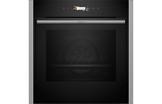 Neff N70 B54CR71N0B Single Slide & Hide® Pyrolytic Oven - Black w/Steel Trim