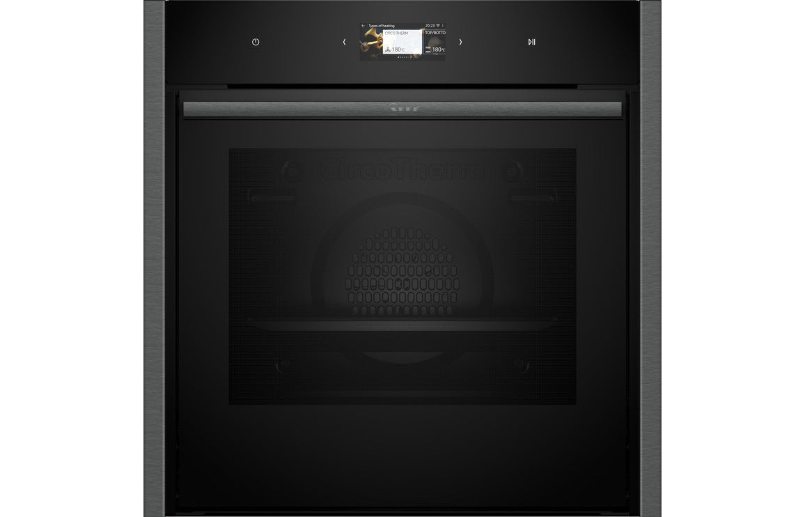 Neff N90 B64CS71G0B Single Slide & Hide® Pyrolytic Oven - Black w/Graphite Trim