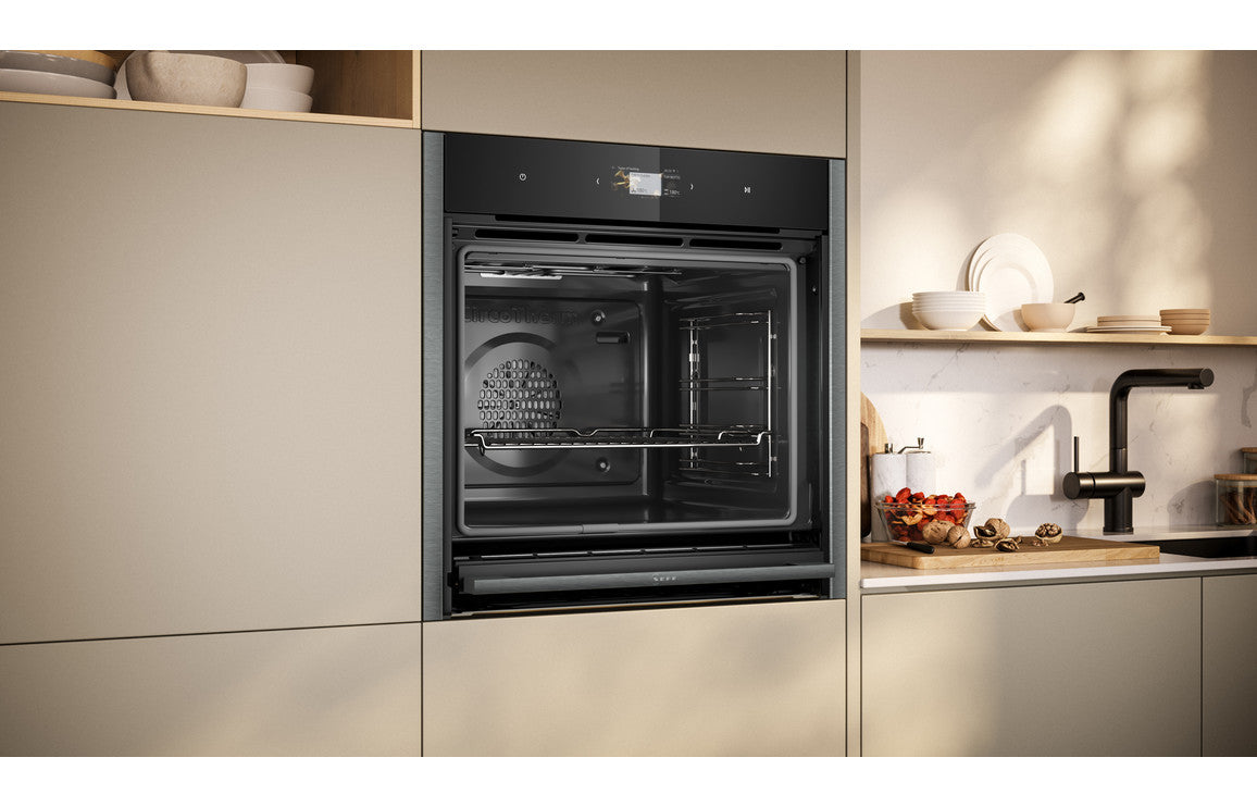 Neff N90 B64CS71G0B Single Slide & Hide® Pyrolytic Oven - Black w/Graphite Trim