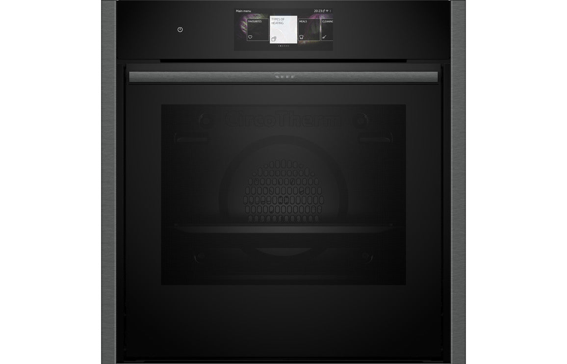Neff N90 B64CT73G0B Single Slide & Hide® Pyrolytic Oven - Black w/Graphite Trim