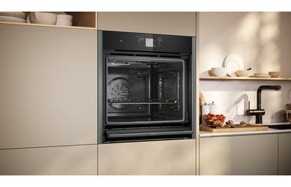 Neff N90 B64CT73G0B Single Slide & Hide® Pyrolytic Oven - Black w/Graphite Trim