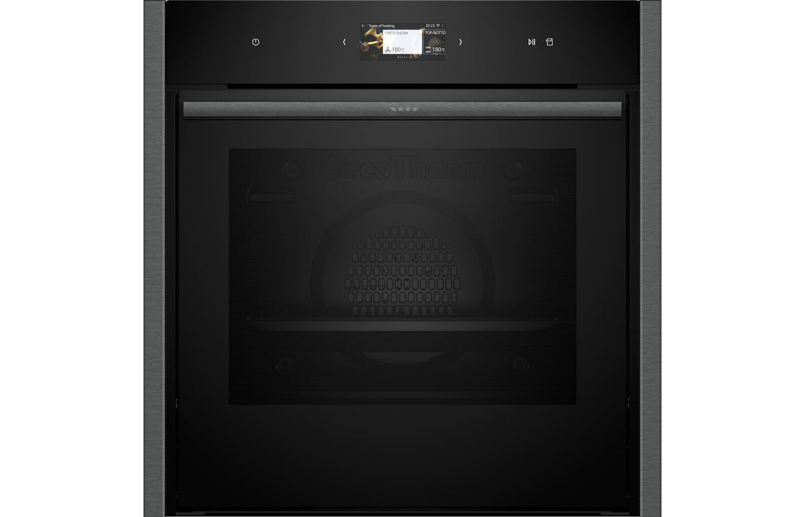 Neff N90 B64FS31G0B Single Slide & Hide® Electric Oven w/Steam - Black w/Graphite Trim
