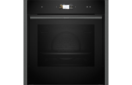 Neff N90 B64FS31G0B Single Slide & Hide® Electric Oven w/Steam - Black w/Graphite Trim