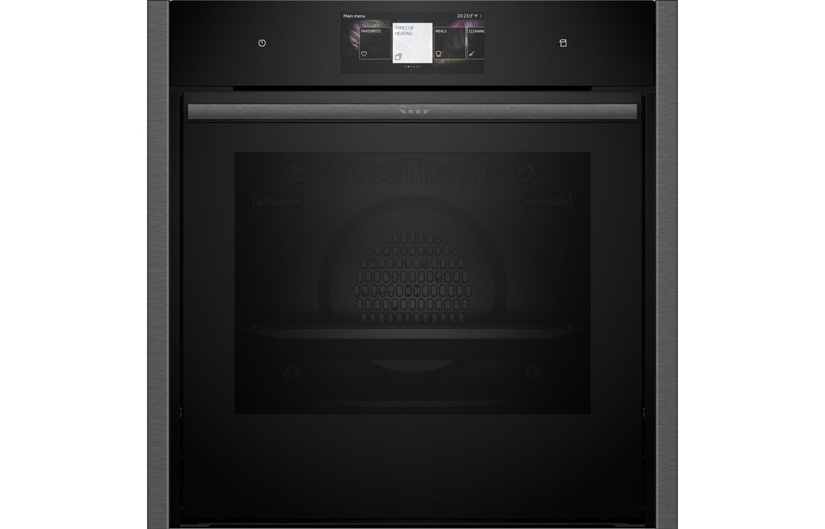 Neff N90 B64FT53G0B Single Slide & Hide® Electric Oven w/Steam - Black w/Graphite Trim