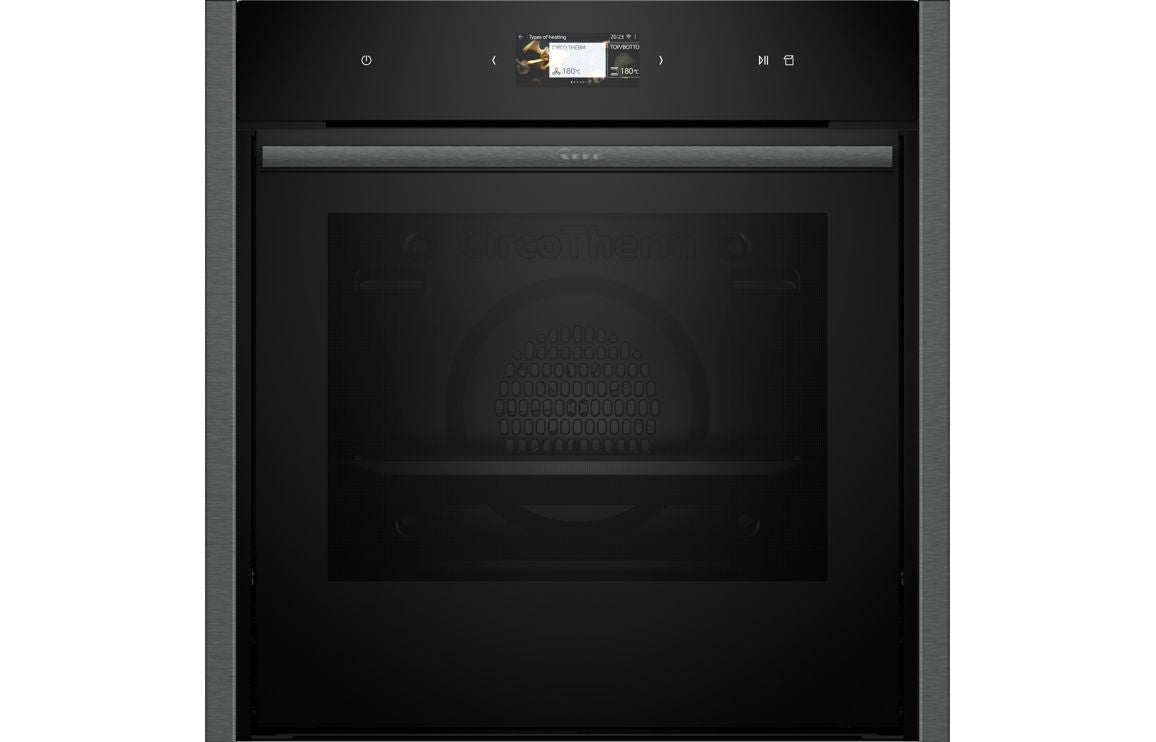 Neff N90 B64VS71G0B Single Slide & Hide® Pyrolytic Oven w/Steam - Black w/Graphite Trim
