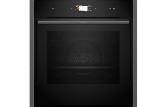 Neff N90 B64VS71G0B Single Slide & Hide® Pyrolytic Oven w/Steam - Black w/Graphite Trim