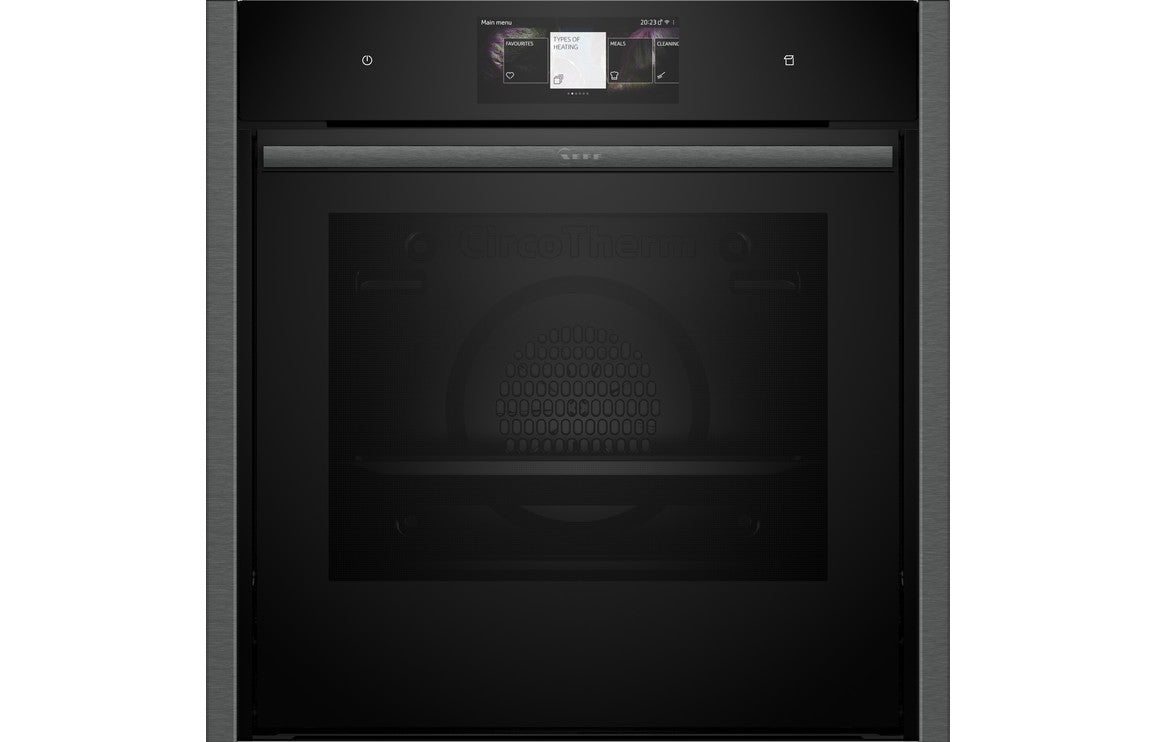 Neff N90 B64VT73G0B Single Slide & Hide® Pyrolytic Oven w/Steam - Black w/Graphite Trim