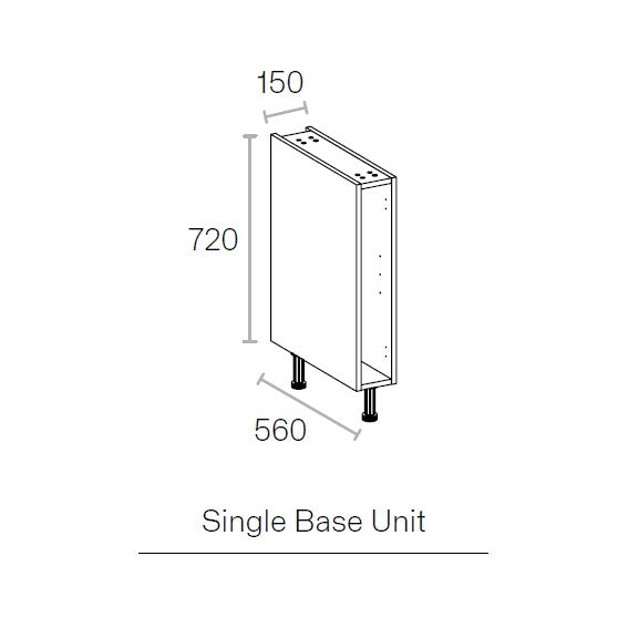 150mm Highline Base Unit Oak