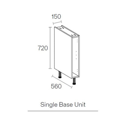 150mm Highline Base Unit Oak