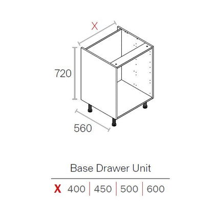 450mm Drawerline Base Unit Grey
