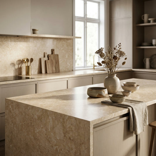 Beige Royal Marble Kitchen Worktop – Postformed Laminate | Kronodesign K212 PA