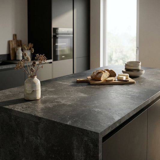 Black Concrete Kitchen Worktop – Postformed Laminate | Kronodesign K205 RS
