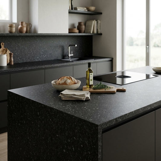 Black Flint Kitchen Worktop – Postformed Laminate | Kronodesign K210 PE