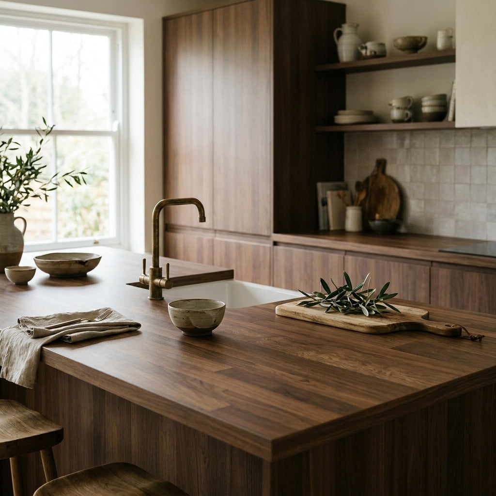 Duropal R30023 VV Block Walnut Postformed Worktop
