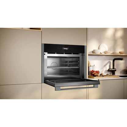 Neff N70 C24GR3XG1B B/I 1000W Compact Microwave & Grill - Black w/Graphite Trim