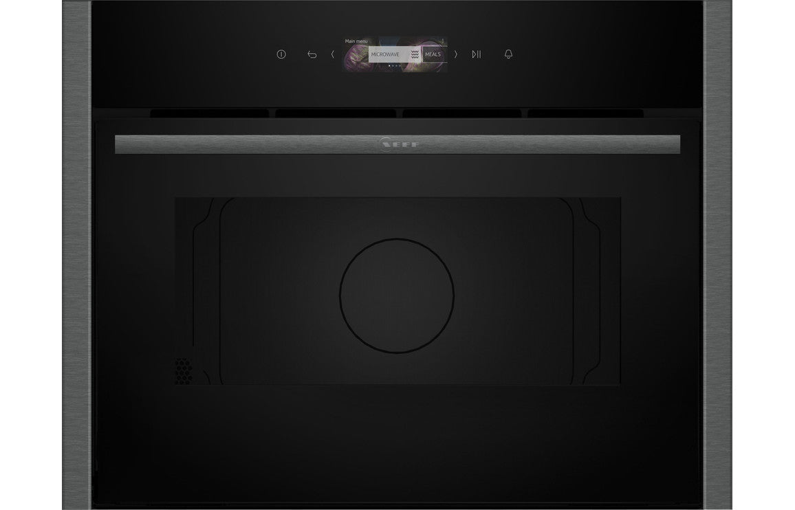 Neff N70 C24GR3XG1B B/I 1000W Compact Microwave & Grill - Black w/Graphite Trim