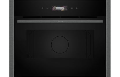 Neff N70 C24GR3XG1B B/I 1000W Compact Microwave & Grill - Black w/Graphite Trim