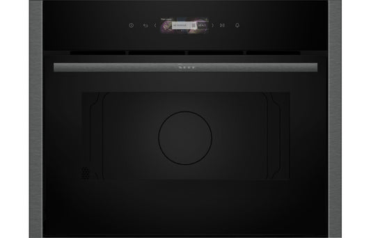 Neff N70 C24GR3XG1B B/I 1000W Compact Microwave & Grill - Black w/Graphite Trim