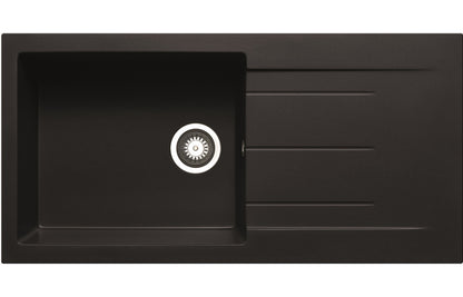 Prima Granite 1B Inset Sink & Staten Tap Pack - Black