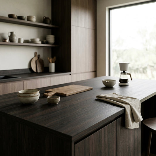 Carbon Marine Wood Kitchen Worktop – Postformed Laminate | Kronodesign K016 SU