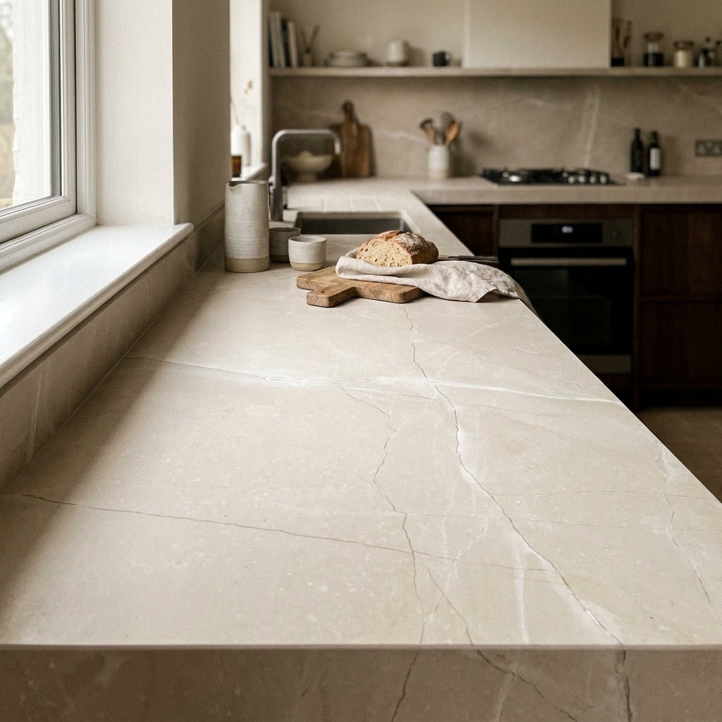 Duropal S63069 CA Cracked Marble Plaster Postformed Worktop