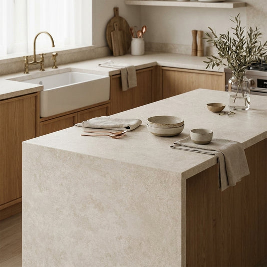 Crema Limestone Kitchen Worktop – Postformed Laminate | Kronodesign K209 RS