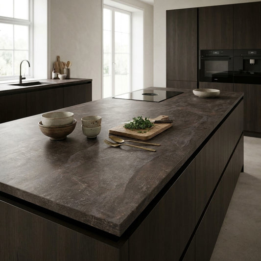 Dark Atelier Kitchen Worktop – Postformed Laminate | Kronodesign