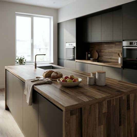 Dark Porterhouse Oak Kitchen Worktop – Postformed Laminate | Kronodesign K092 FP