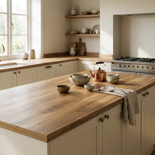 Gold Baroque Oak Kitchen Worktop – Square Edged Laminate | Kronodesign K535 RW