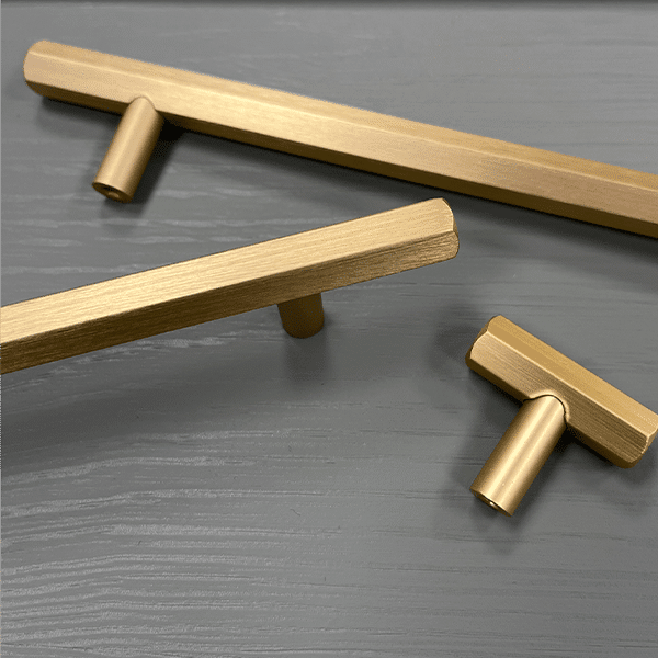Hexagon Bar Handle  160mm Handle Brass
