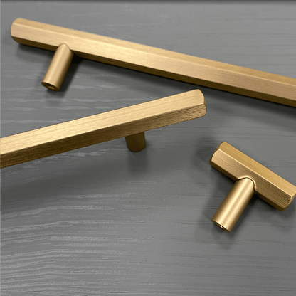 Hexagon Bar Handle  Knob Handle Brass