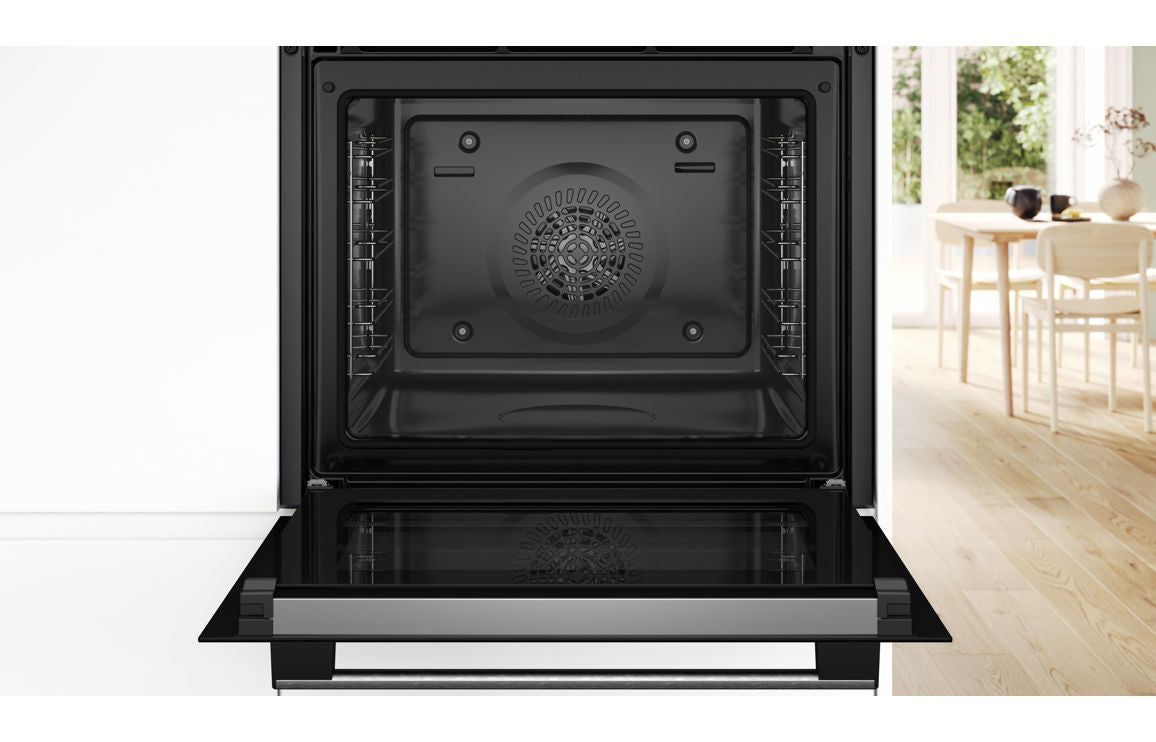 Bosch Series 4 HQA574BS3B Single Pyrolytic Oven w/Added Steam - Black & St/Steel
