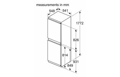 Neff N30 0G BKI7851SE/I No Frost 50/50 Fridge Freezer (Sliding Hinge)