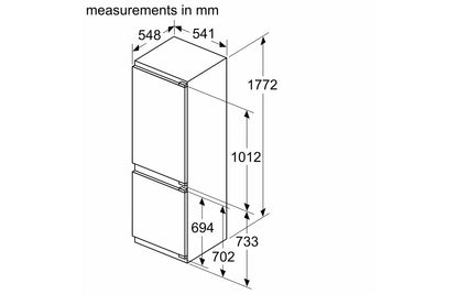Neff N50 KI7862FE0G B/I NoFrost 60/40 Fridge Freezer (Fixed Hinge)