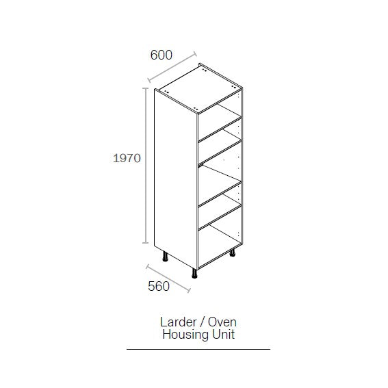 600mm  Larder Unit Grey