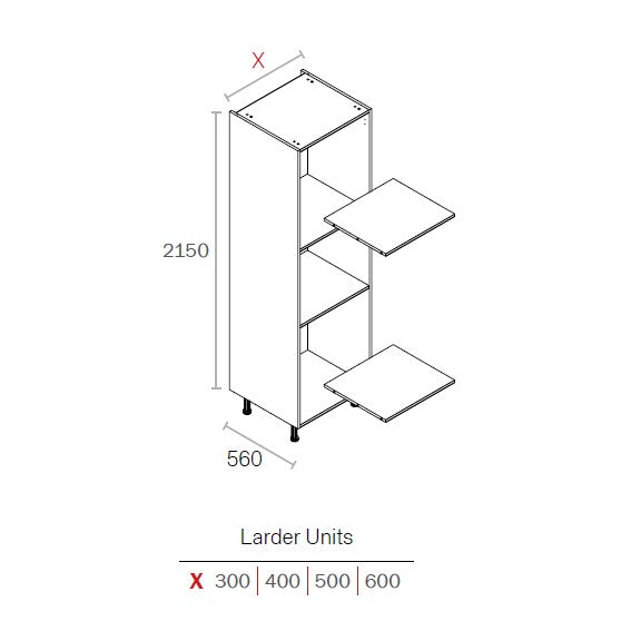 300mm  Larder Unit White