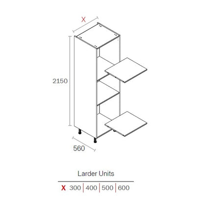 500mm  Larder Unit White