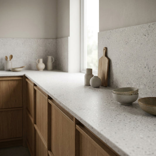 Light Terrazzo Marble Kitchen Worktop – Laminate | Kronodesign K095 SU
