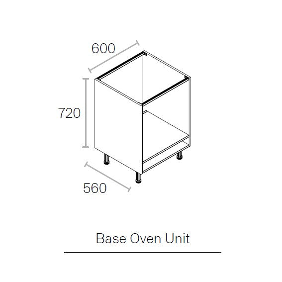600mm Oven Housing Highline Base Unit Grey